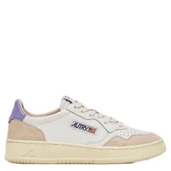 AUTRY 01 LOW W LEATHER / SUEDE - WHITE / LAVENDER Women's Sneakers, White / Lavender