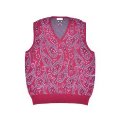 KNITTED SPENCER Men's Knitted Vest, Raspberry