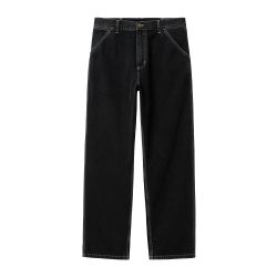 SIMPLE PANT Men's Trousers, Black Heavy Stone Washed